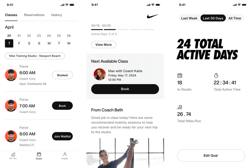 Nike Studios App Hero Content